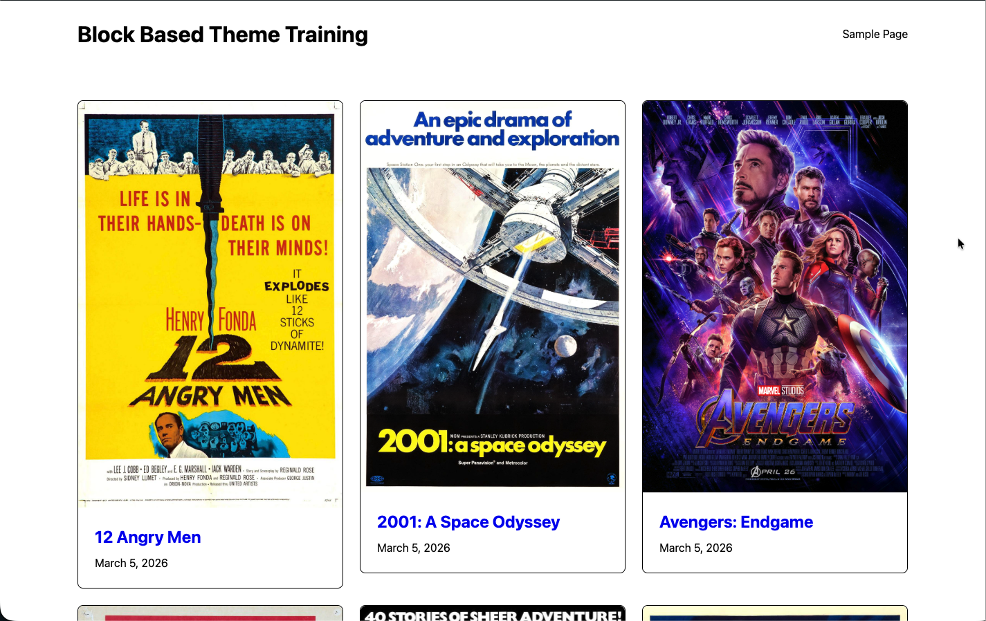 The Movies archive page